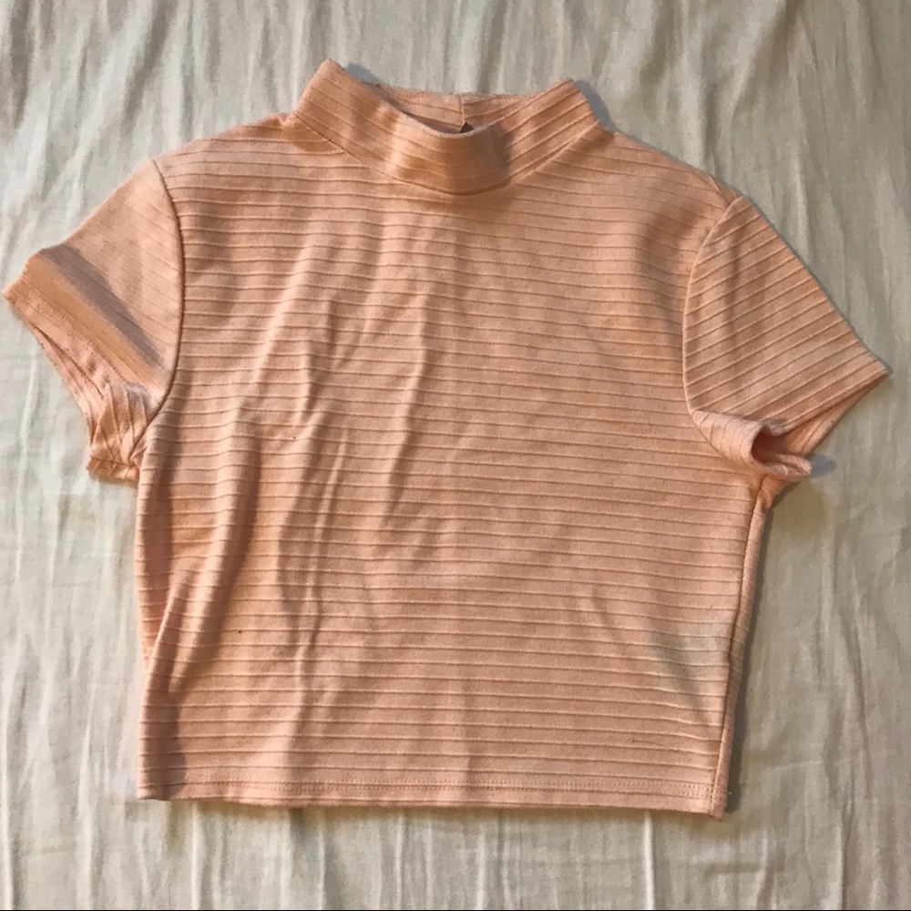 Urban outfitters mock turtleneck short sleeve crop